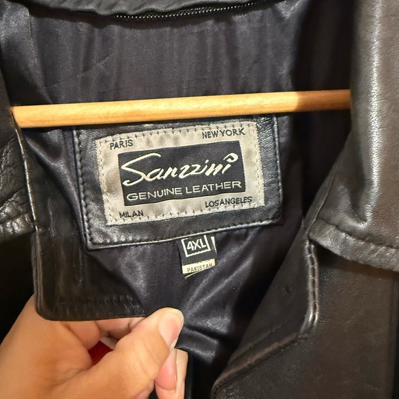 Vintage Black Leather Trench Coat - Picture 3 of 9